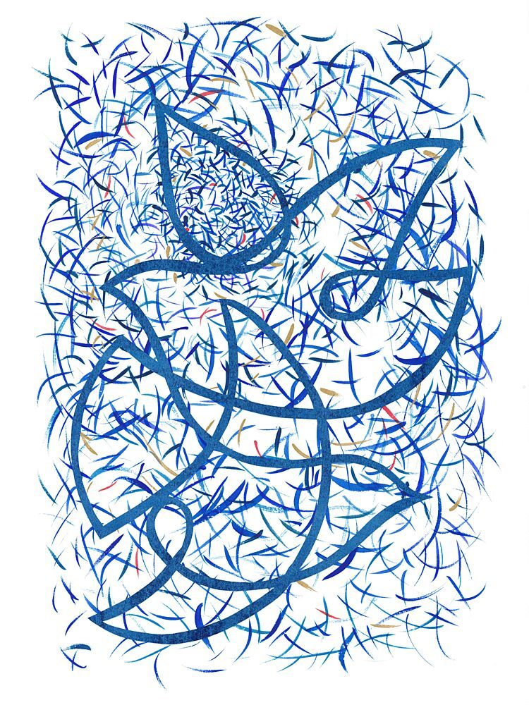 Blue Abstract Dove art print by Isabelle Brent for $57.95 CAD
