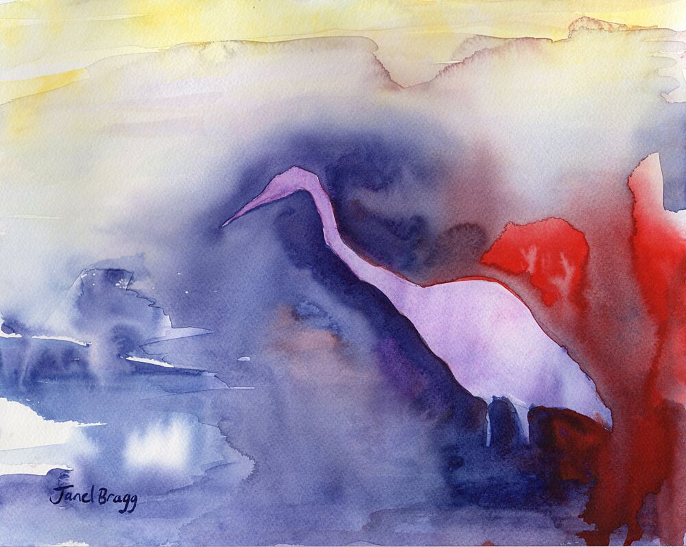 Graceful Heron Blues art print by Janel Bragg for $57.95 CAD