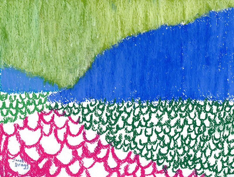 Vibrant Abstract Landscape art print by Janel Bragg for $57.95 CAD