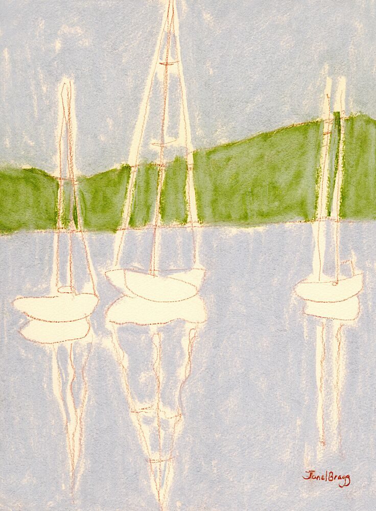 Calm Sailboat Reflections art print by Janel Bragg for $57.95 CAD