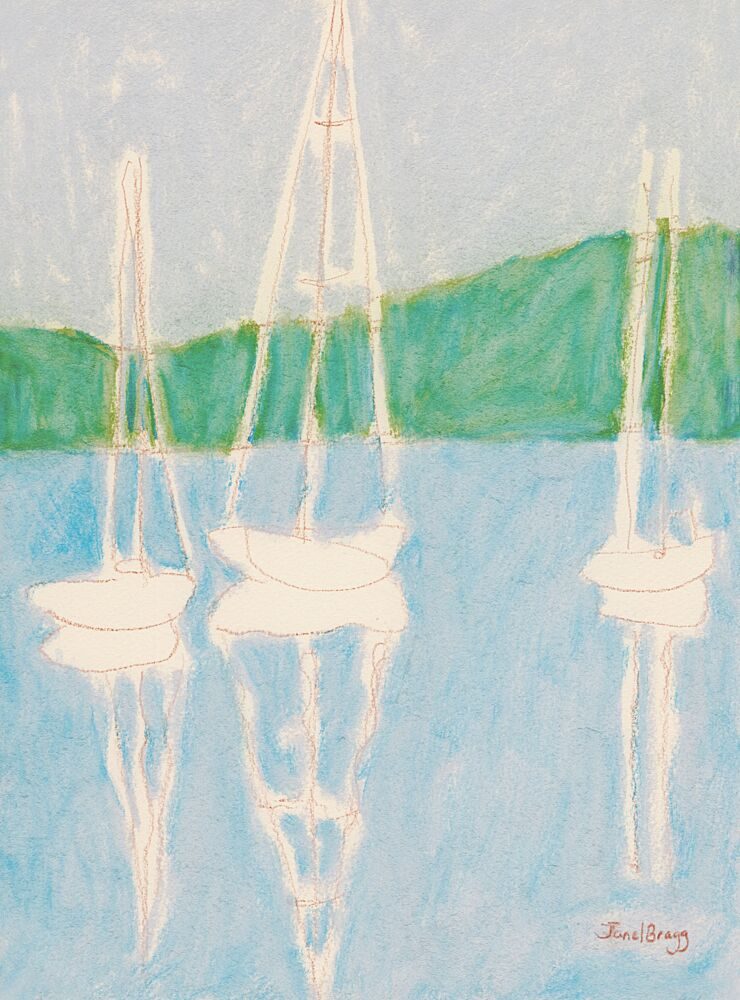 Calm Sailboat Reflections art print by Janel Bragg for $57.95 CAD