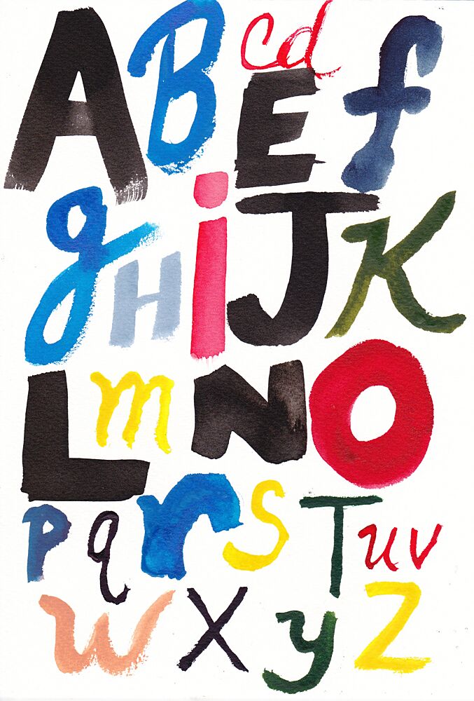 Vibrant Painted Alphabet art print by Janel Bragg for $57.95 CAD