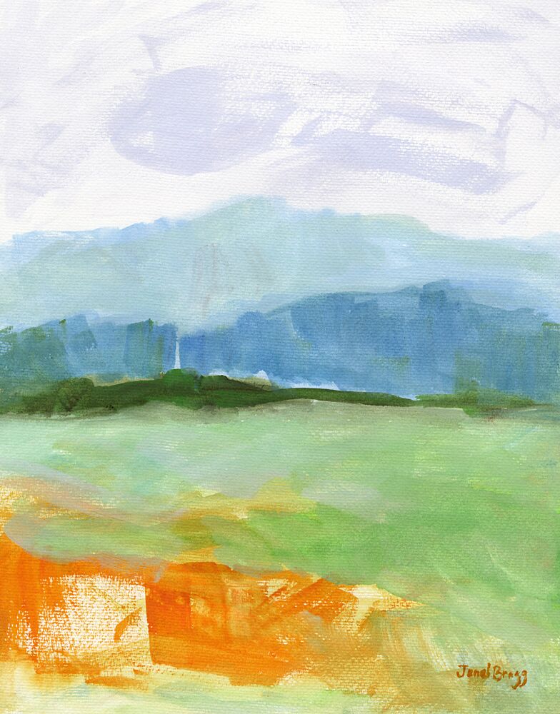 Vibrant Layered Landscape art print by Janel Bragg for $57.95 CAD