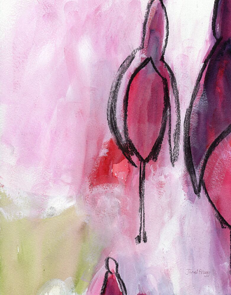 Vibrant Pink Fuchsias art print by Janel Bragg for $57.95 CAD