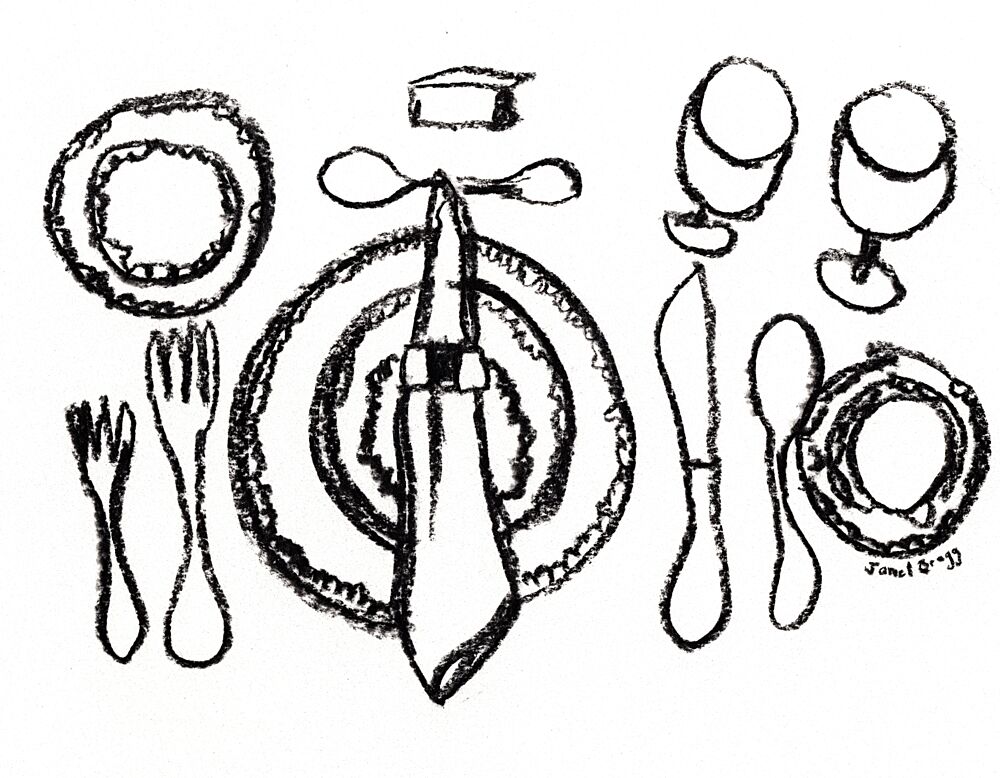 Elegant Table Setting Sketch art print by Janel Bragg for $57.95 CAD