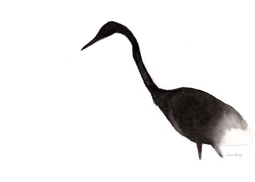 Black Ink Crane art print by Janel Bragg for $57.95 CAD
