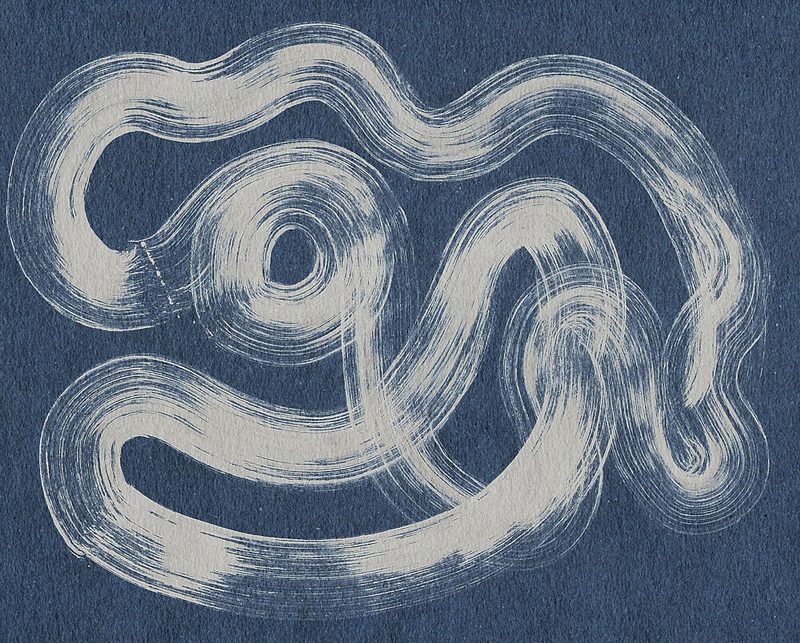 Blue Abstract Flow art print by Santhosh Ch for $57.95 CAD