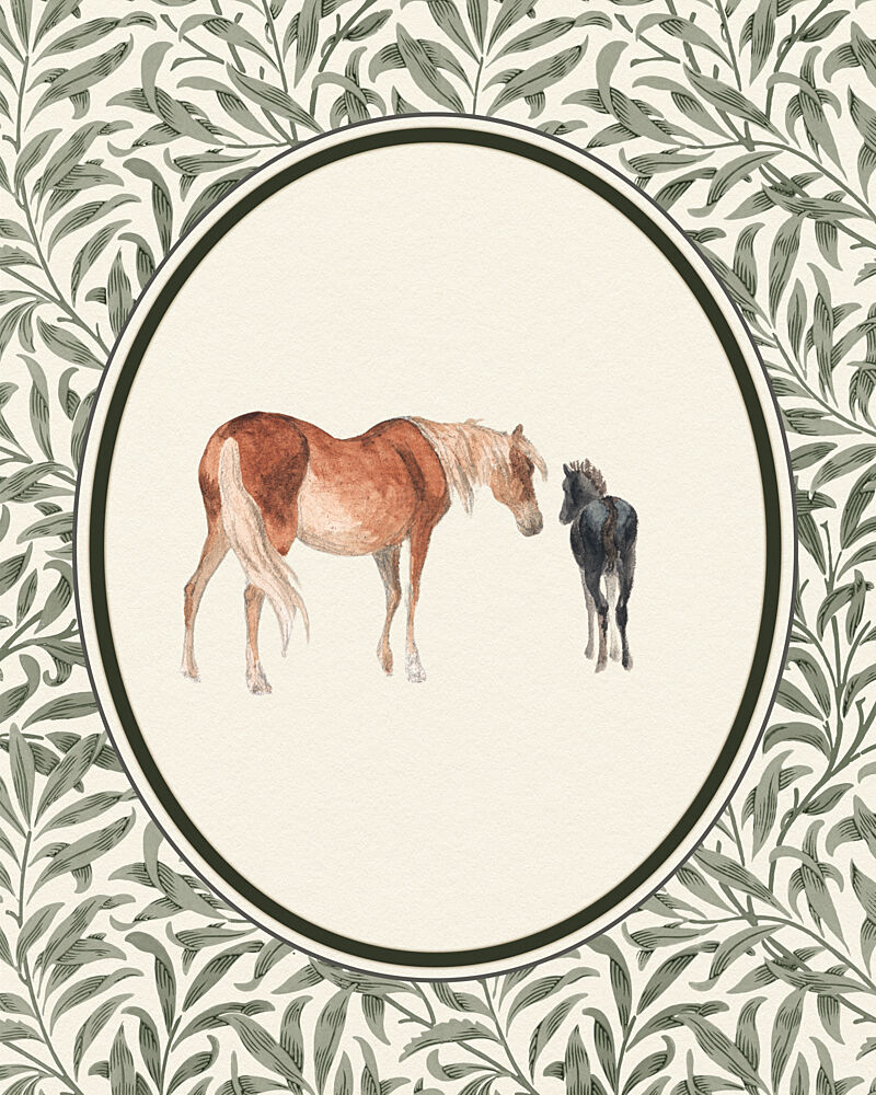 Mare and Foal Watercolor art print by Wild Violets for $57.95 CAD