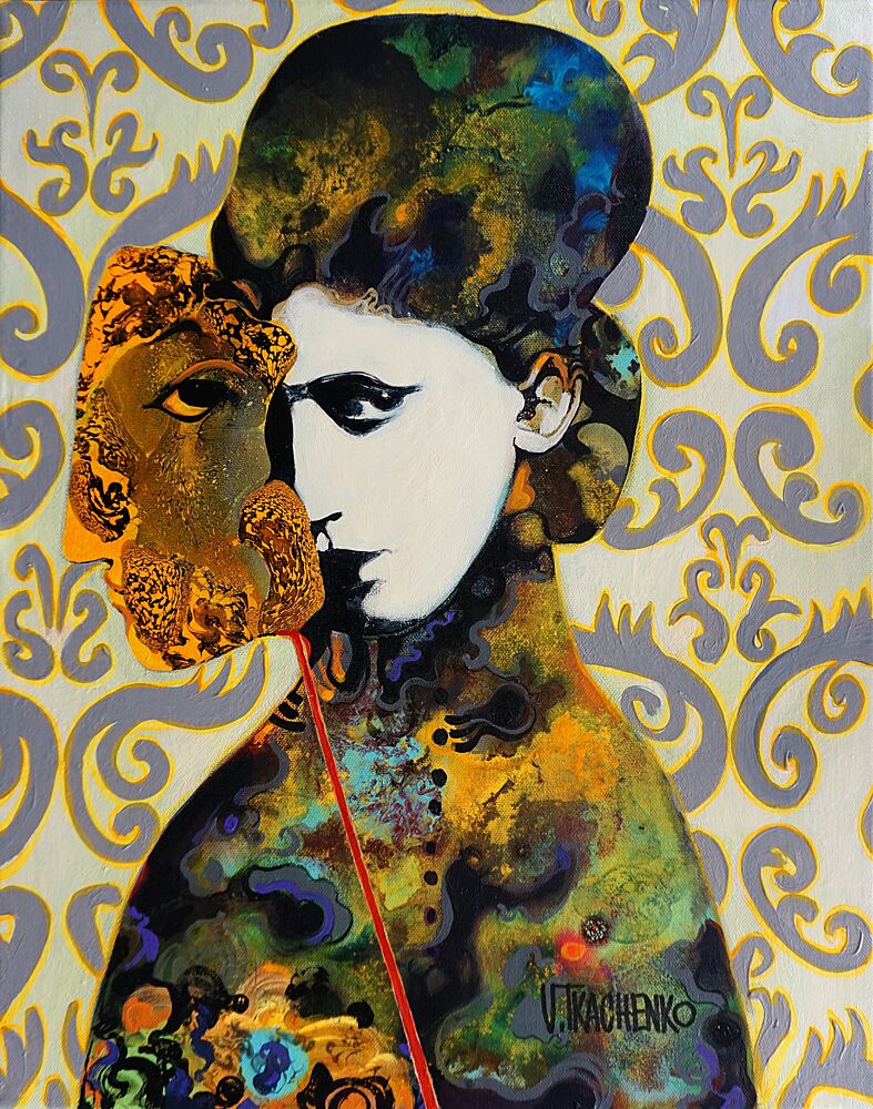 Mysterious Woman with Mask art print by Victor Tkachenko for $57.95 CAD