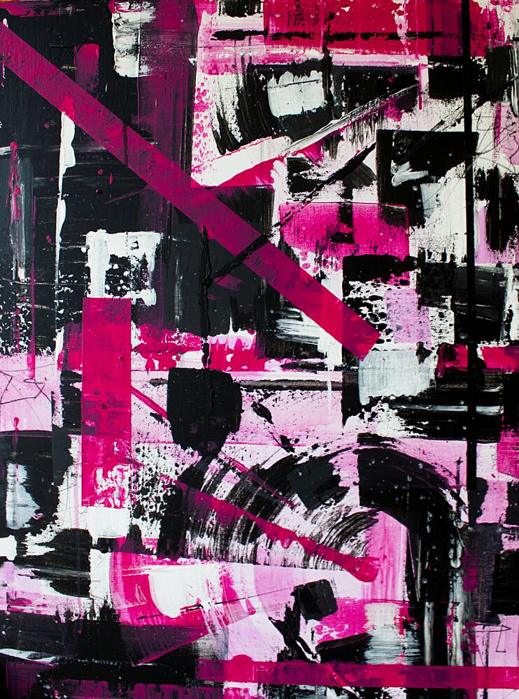 Dynamic Pink Abstract art print by Marloes Aerts for $57.95 CAD