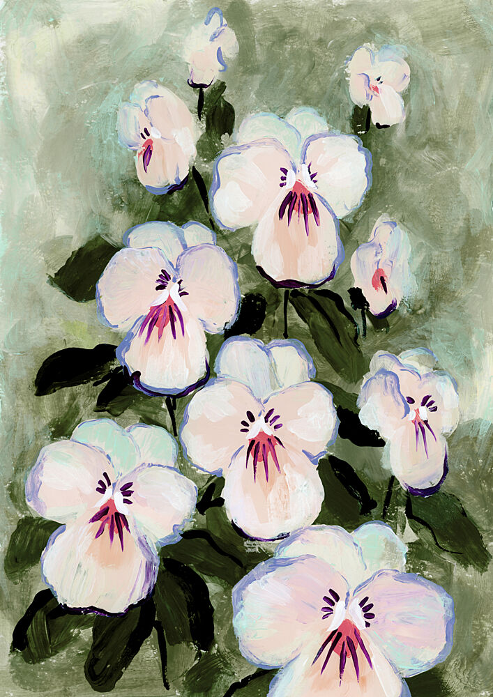 White Pansy Garden art print by Rosana Laiz Blursbyai for $57.95 CAD