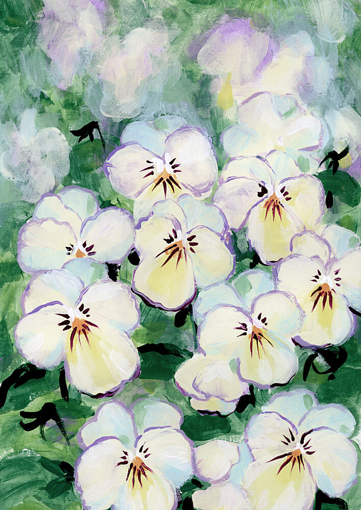 Delicate Pansy Blooms art print by Rosana Laiz Blursbyai for $57.95 CAD