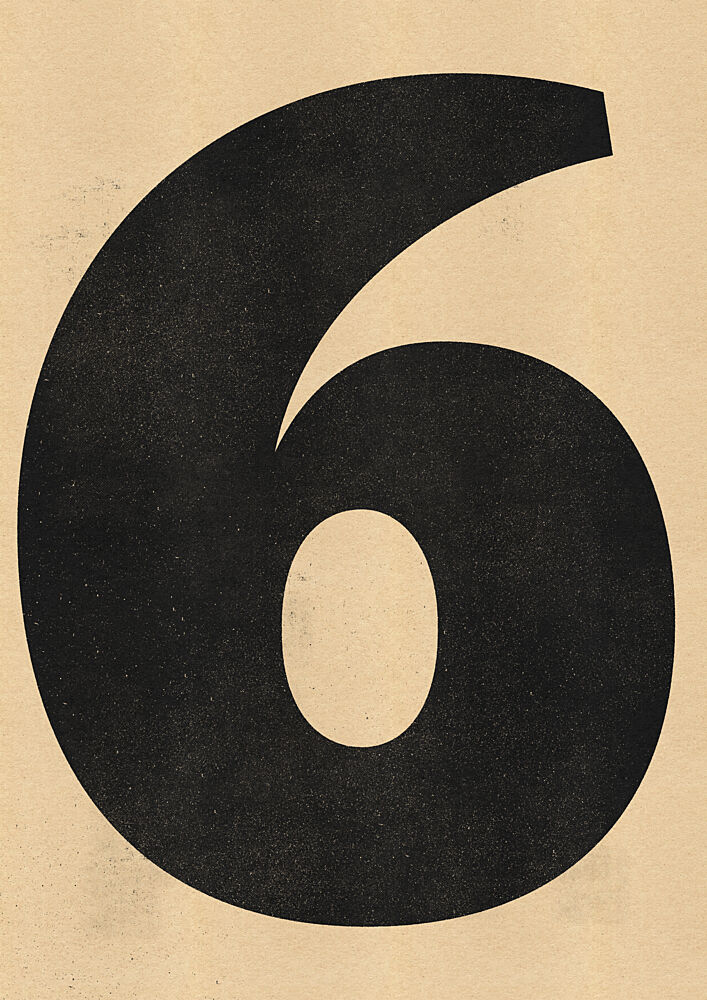 Retro Number Six art print by Nicholas for $57.95 CAD