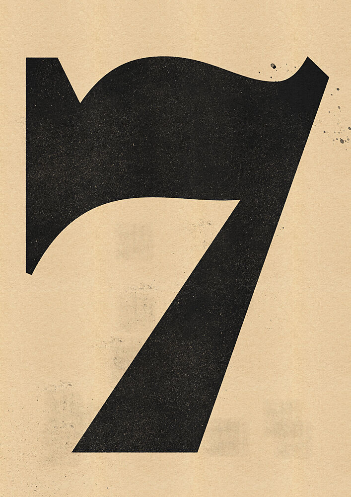 Vintage Number Seven art print by Nicholas for $57.95 CAD