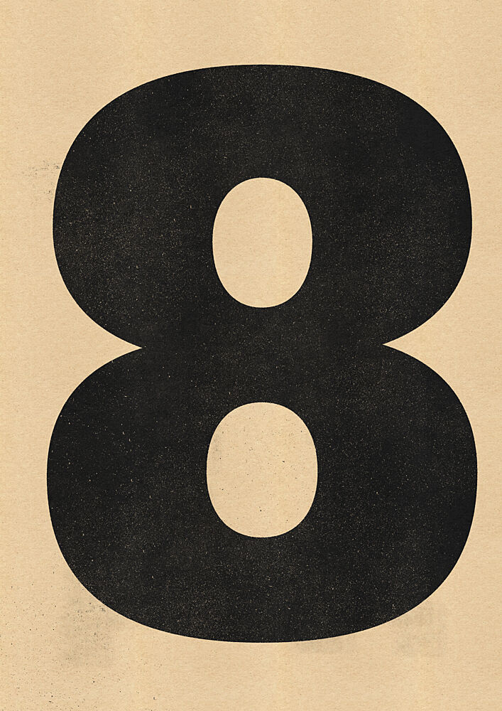 Vintage Number Eight art print by Nicholas for $57.95 CAD