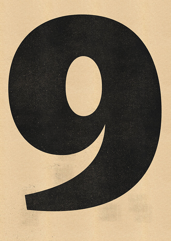 Bold Black Nine art print by Nicholas for $57.95 CAD