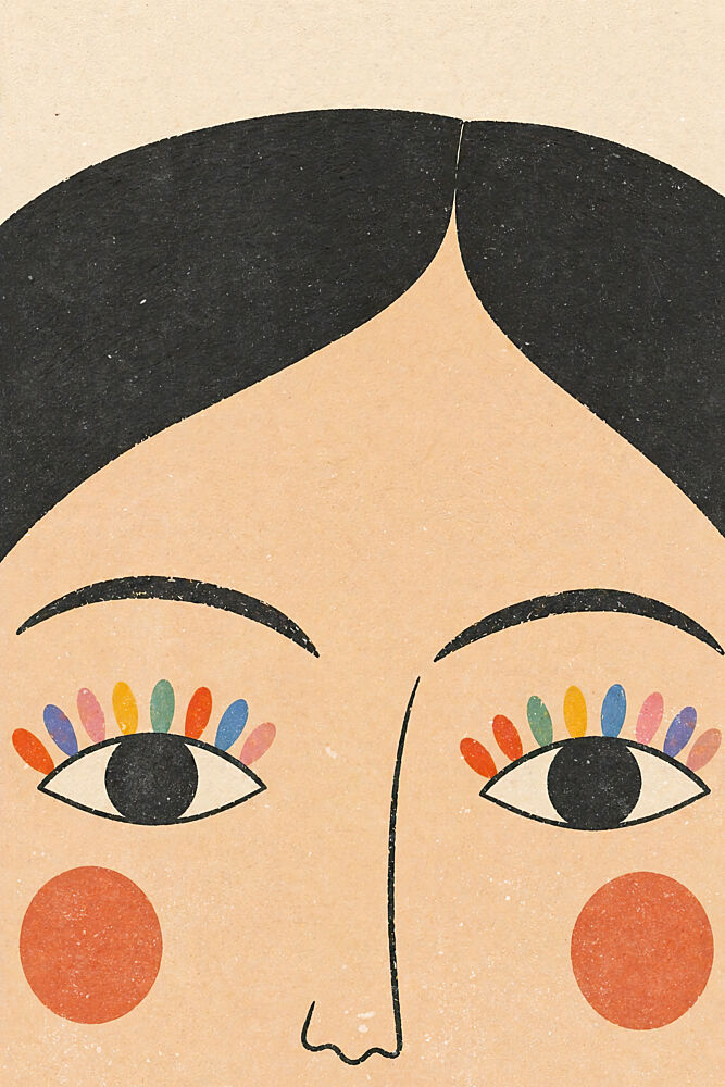 Rainbow Eyelashes Face art print by Treechild for $57.95 CAD