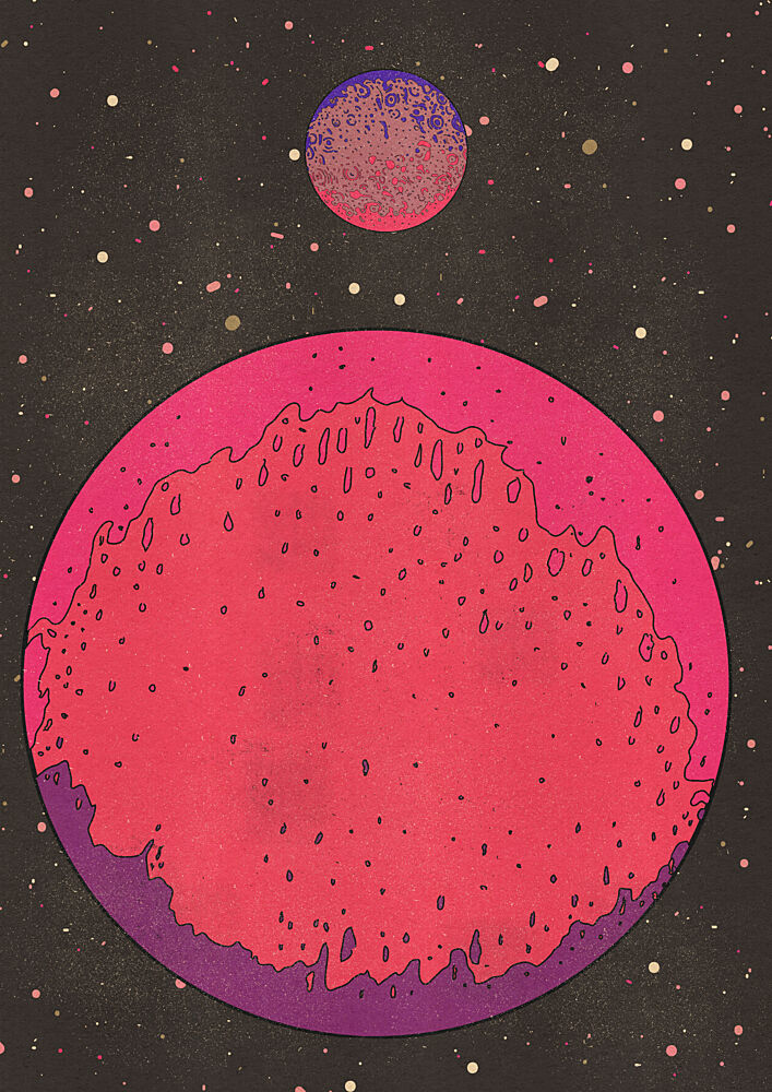 Pink Planets Above art print by Nicholas for $57.95 CAD