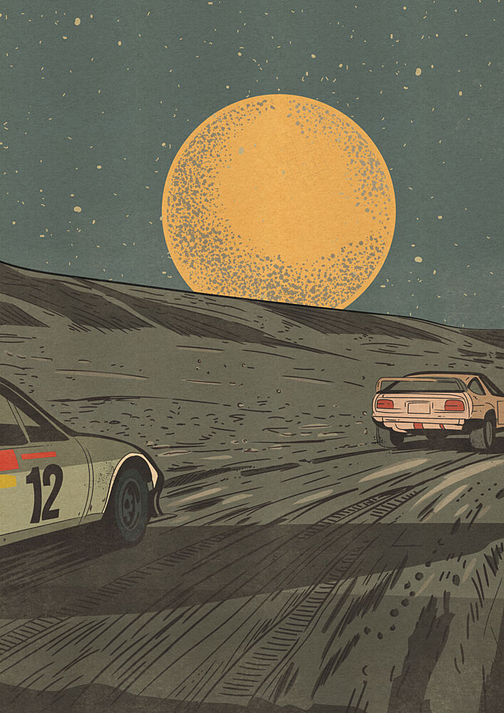 Desert Moon Rally art print by Nicholas for $57.95 CAD