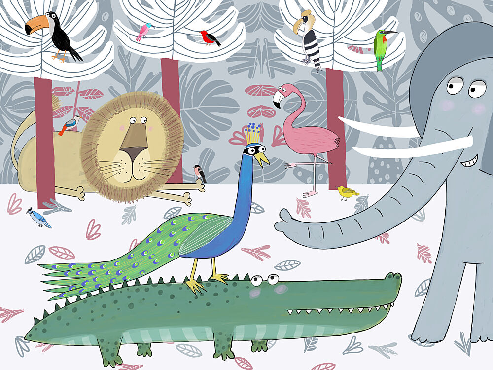 Happy Jungle Animals art print by Carla Daly for $57.95 CAD