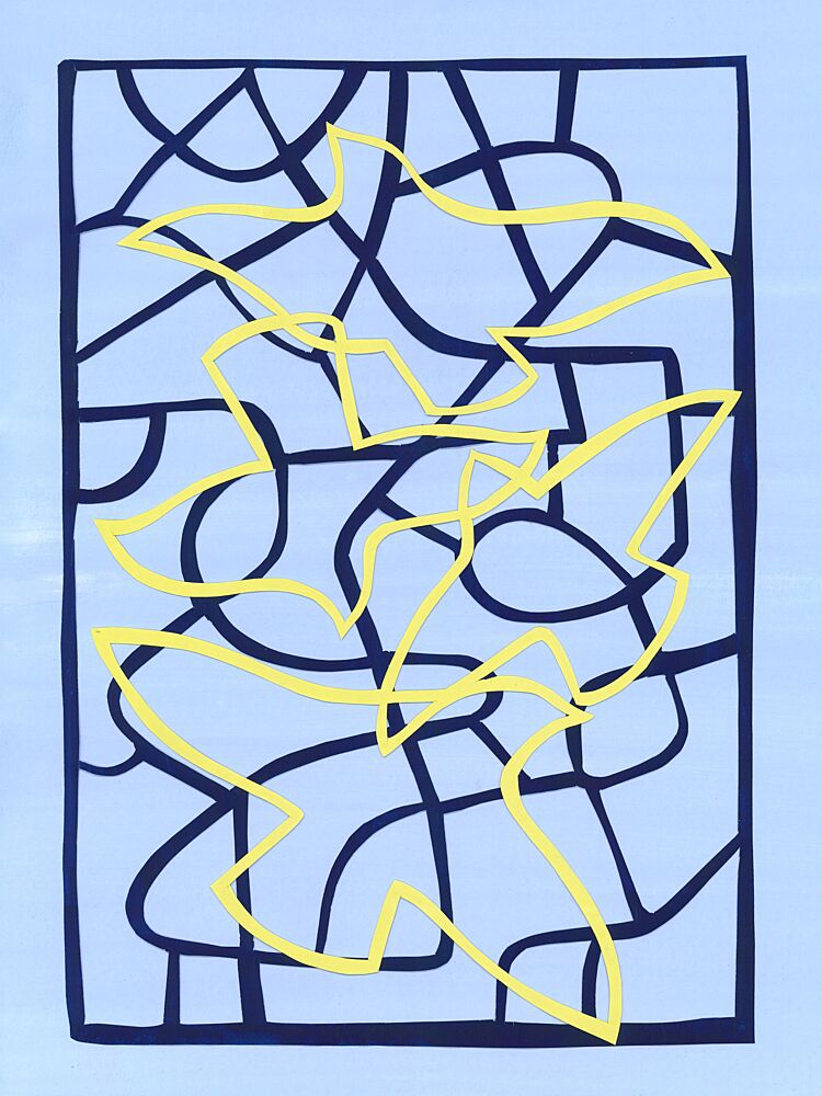 Dynamic Blue Yellow Maze art print by Isabelle Brent for $57.95 CAD