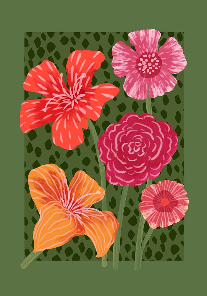 Vibrant Tropical Blooms art print by Aliya Putrus for $57.95 CAD