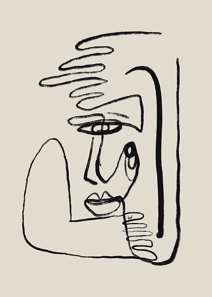 Minimalist Line Face art print by GIovanna Gil Alves for $57.95 CAD