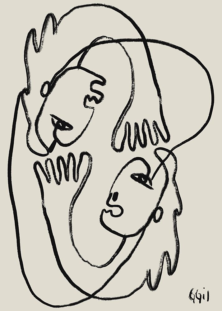 Connected Abstract Faces art print by GIovanna Gil Alves for $57.95 CAD