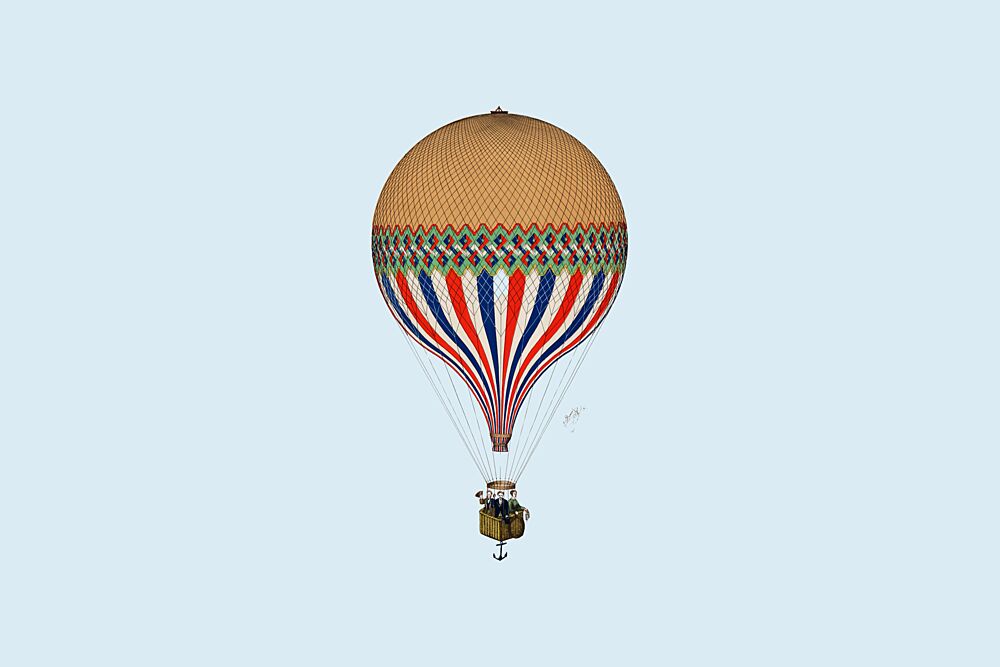 Elegant Vintage Hot Air Balloon art print by Wild Violets for $57.95 CAD