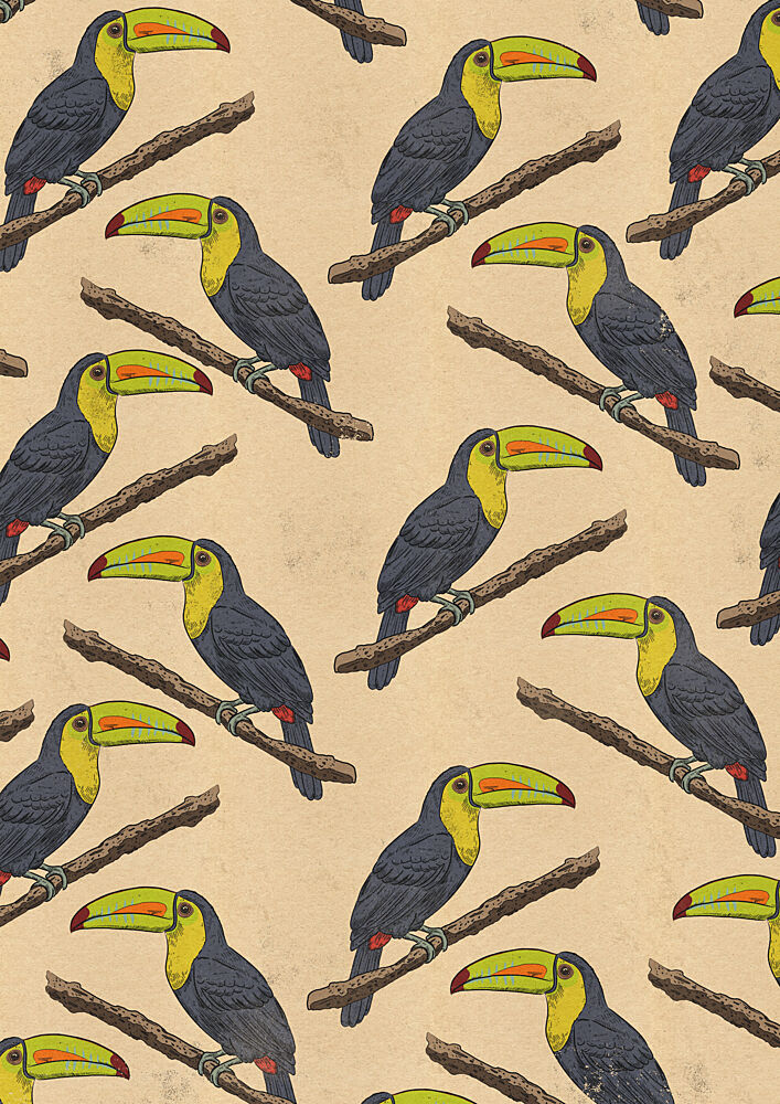 Tropical Toucan Pattern art print by Nicholas for $57.95 CAD