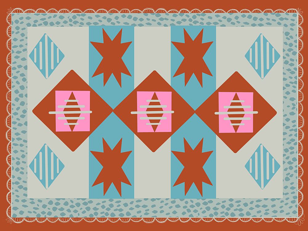 Colorful Geometric Stars art print by Aliya Putrus for $57.95 CAD
