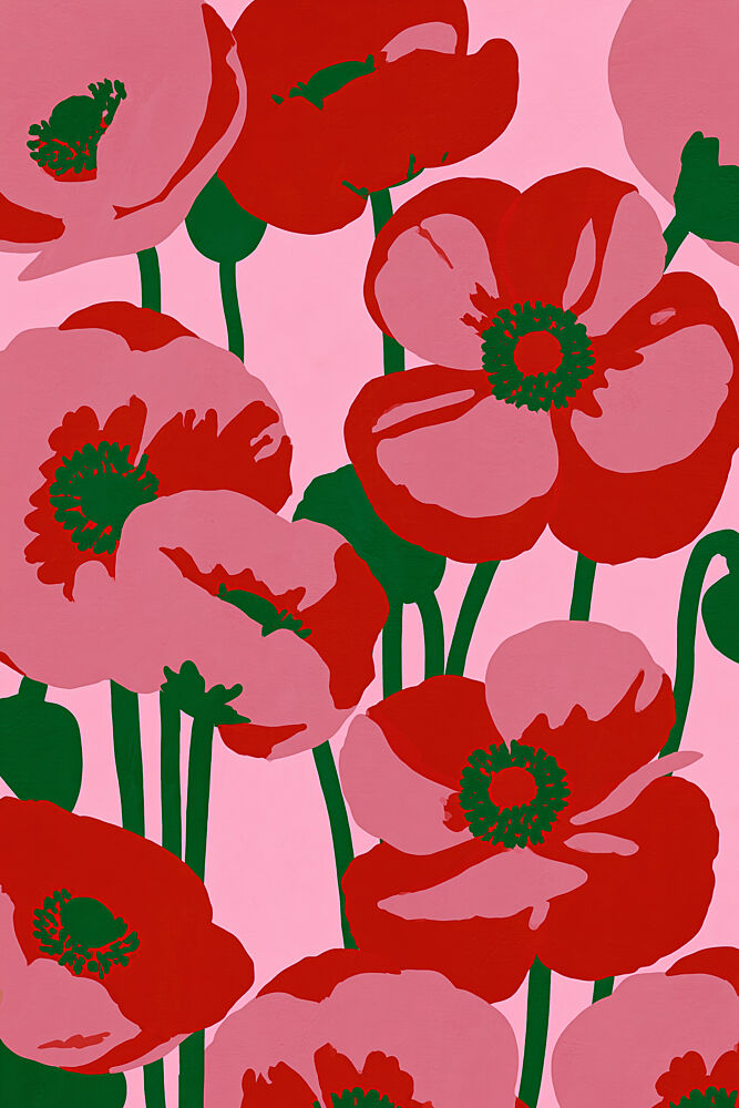 Modern Pink Poppies art print by Treechild for $57.95 CAD