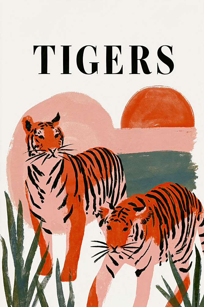 Jungle Sunset Tigers art print by Treechild for $57.95 CAD