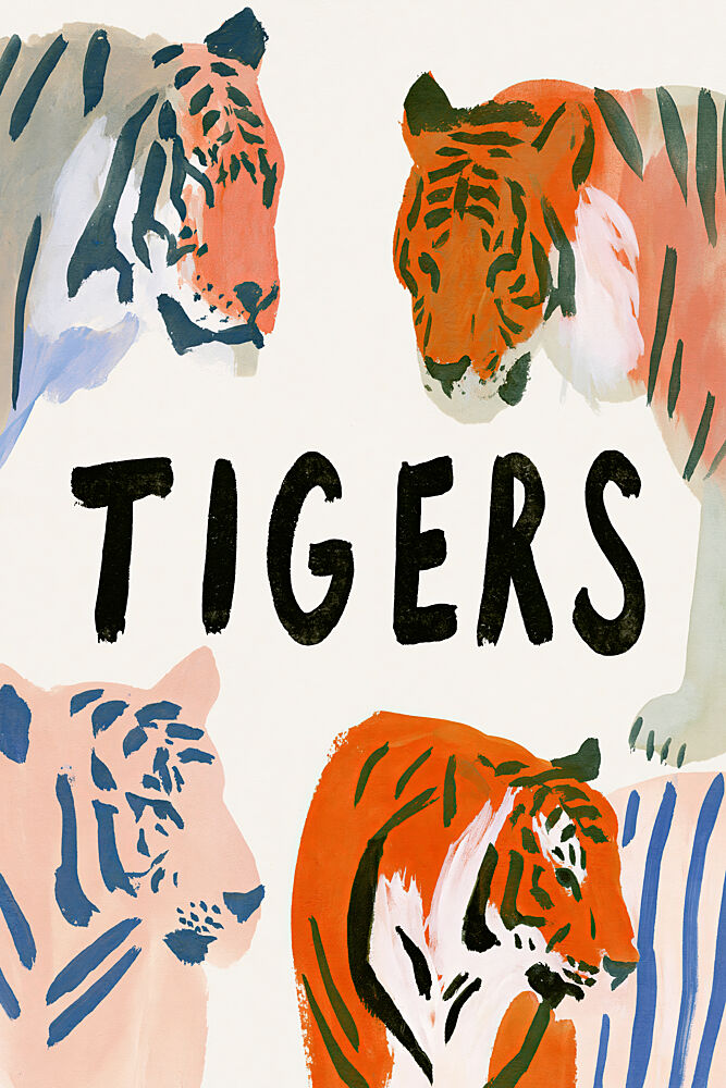 Colorful Tigers art print by Treechild for $57.95 CAD