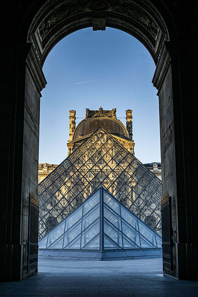 Louvre Pyramid Grand Arch art print by Lea Lefebvre for $57.95 CAD