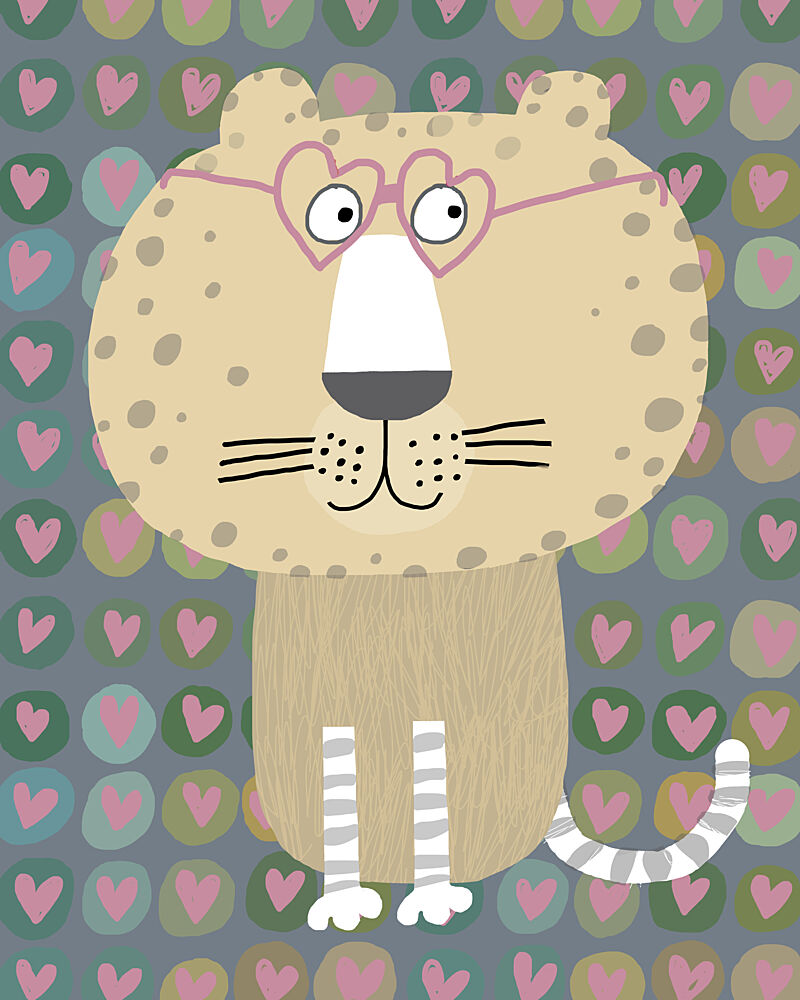 Cute Leopard Heart Glasses art print by Carla Daly for $57.95 CAD