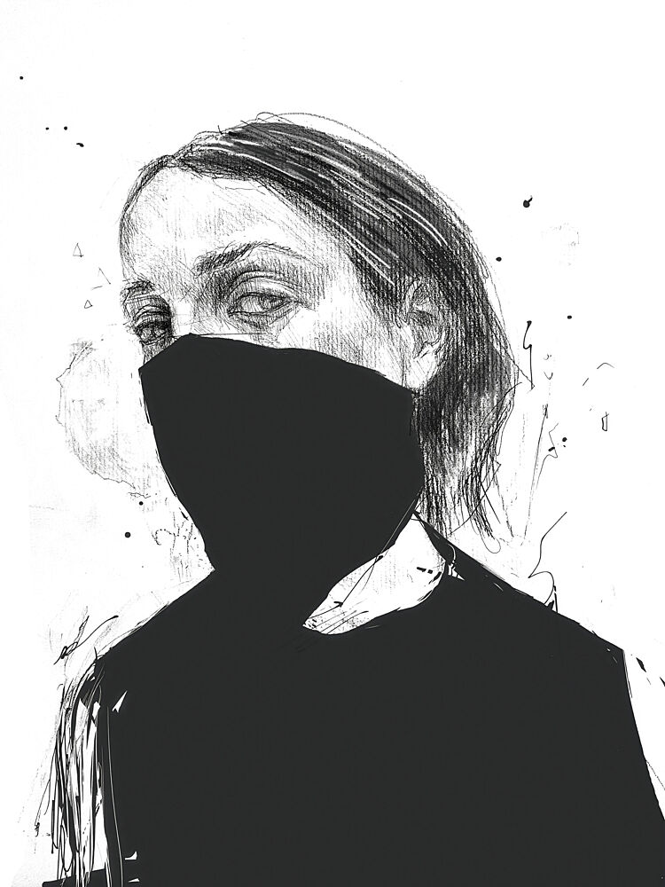 Masked Woman Gaze art print by Balazs Solti for $57.95 CAD