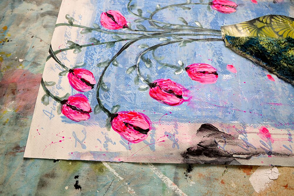 Vibrant Pink Blooms art print by Poovi Art for $57.95 CAD