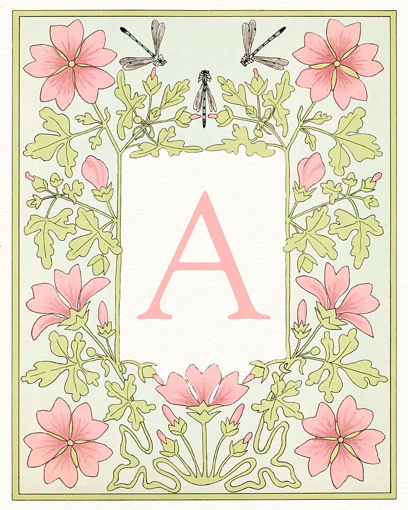 Botanical Initial a art print by Wild Violets for $57.95 CAD
