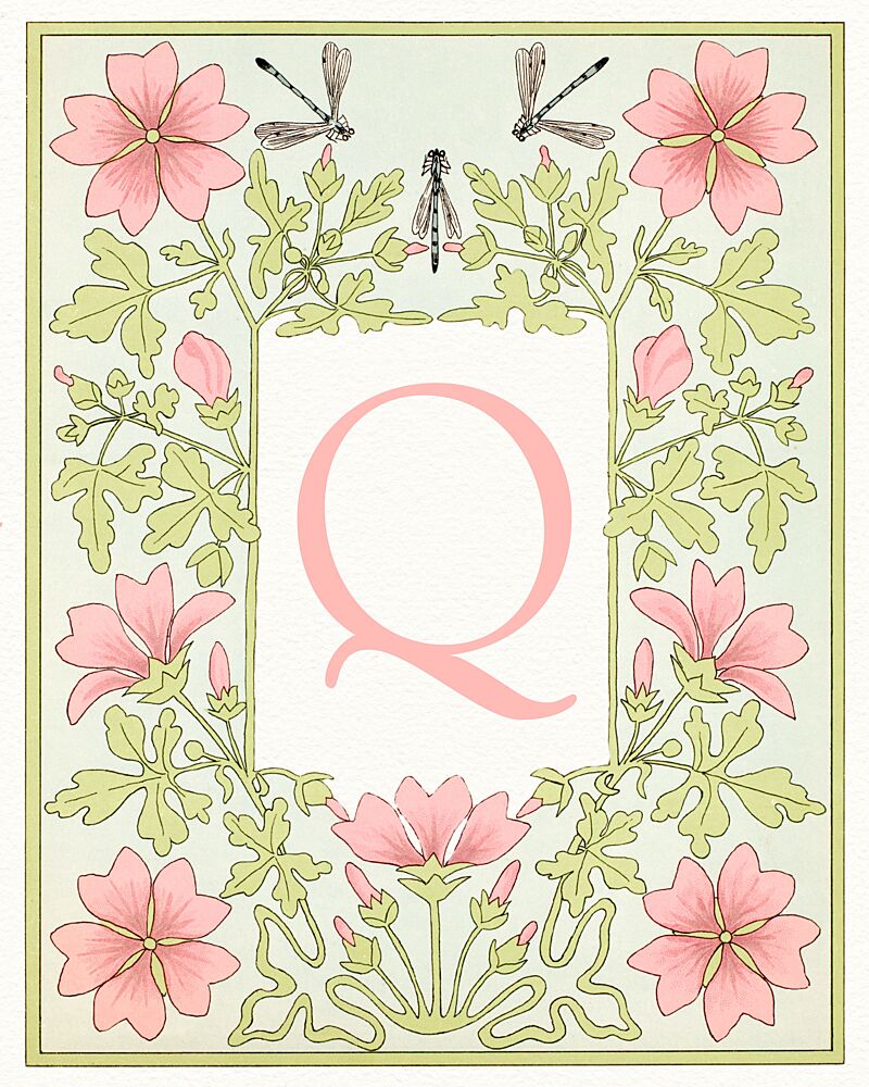 Botanical Letter Q art print by Wild Violets for $57.95 CAD
