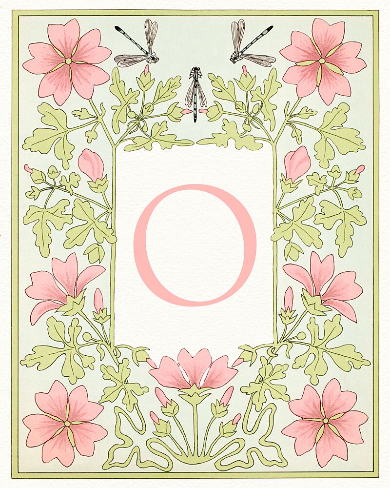 Elegant Floral Letter O art print by Wild Violets for $57.95 CAD