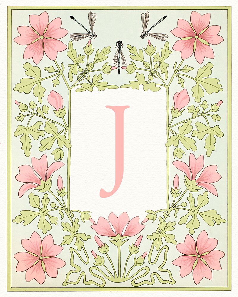 Art Nouveau Floral J art print by Wild Violets for $57.95 CAD
