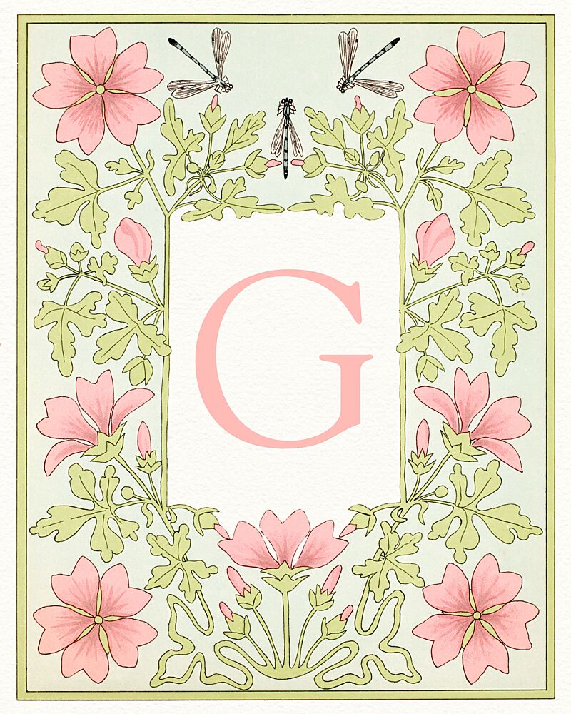 Elegant Pink Floral G art print by Wild Violets for $57.95 CAD