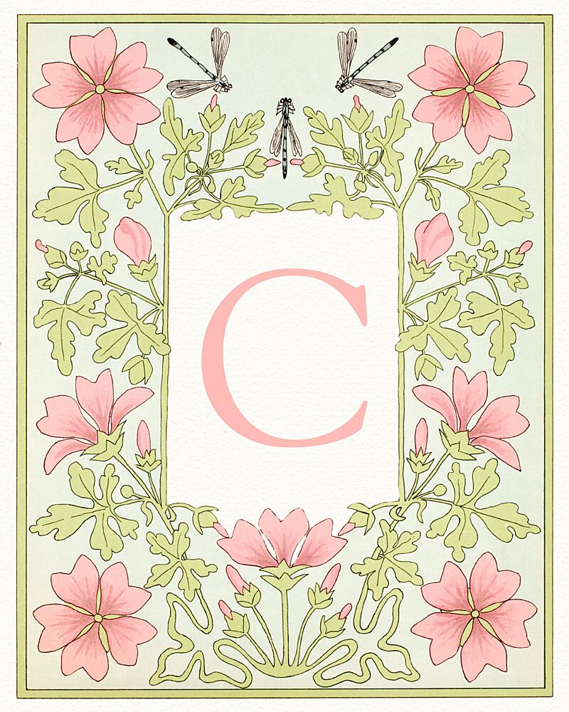 Botanical Initial C art print by Wild Violets for $57.95 CAD