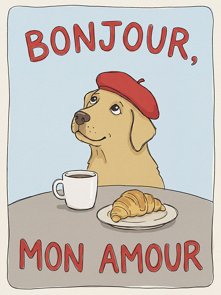 Bonjour Mon Amour Dog art print by Andreas Magnusson for $57.95 CAD