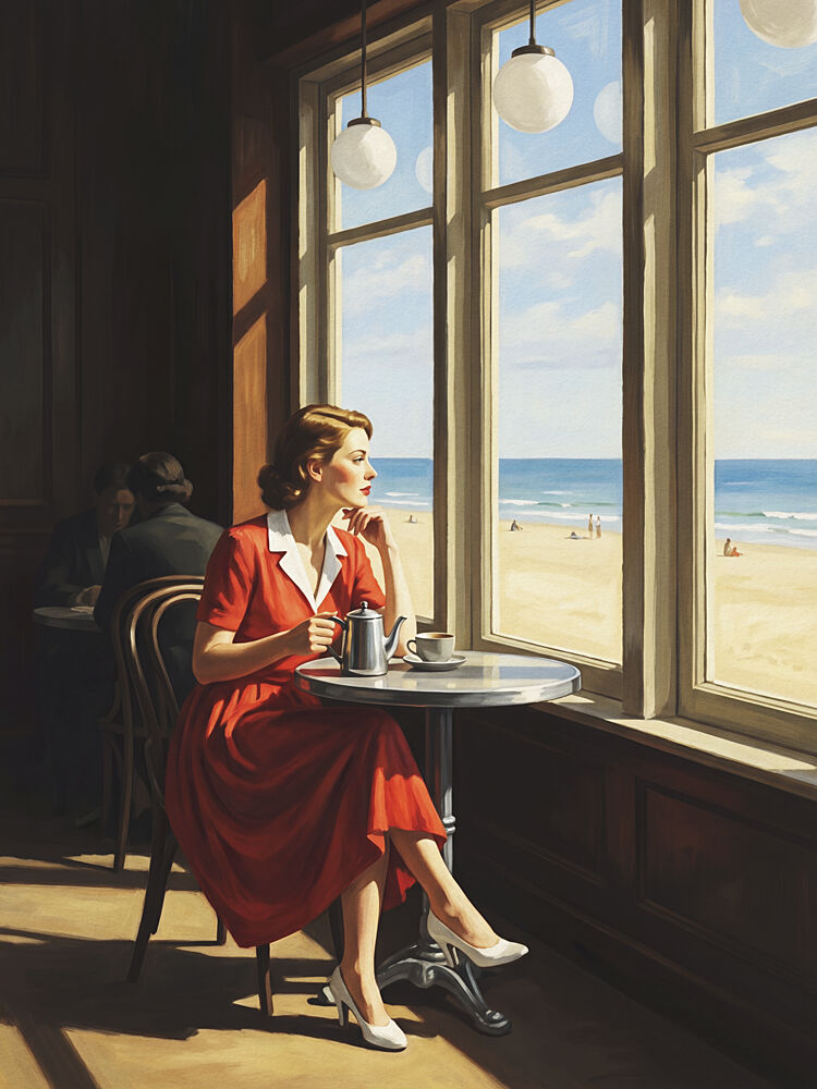 Thoughtful Woman Beach View art print by Andreas Magnusson for $57.95 CAD