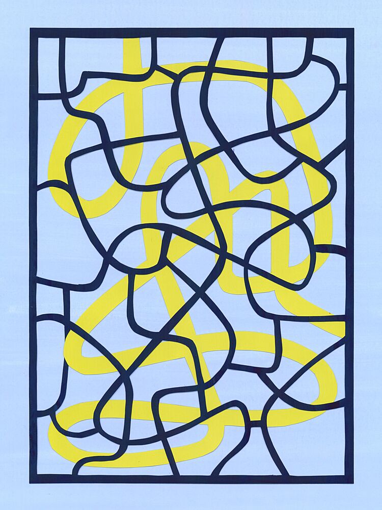 Modern Abstract Yellow Lines art print by Isabelle Brent for $57.95 CAD