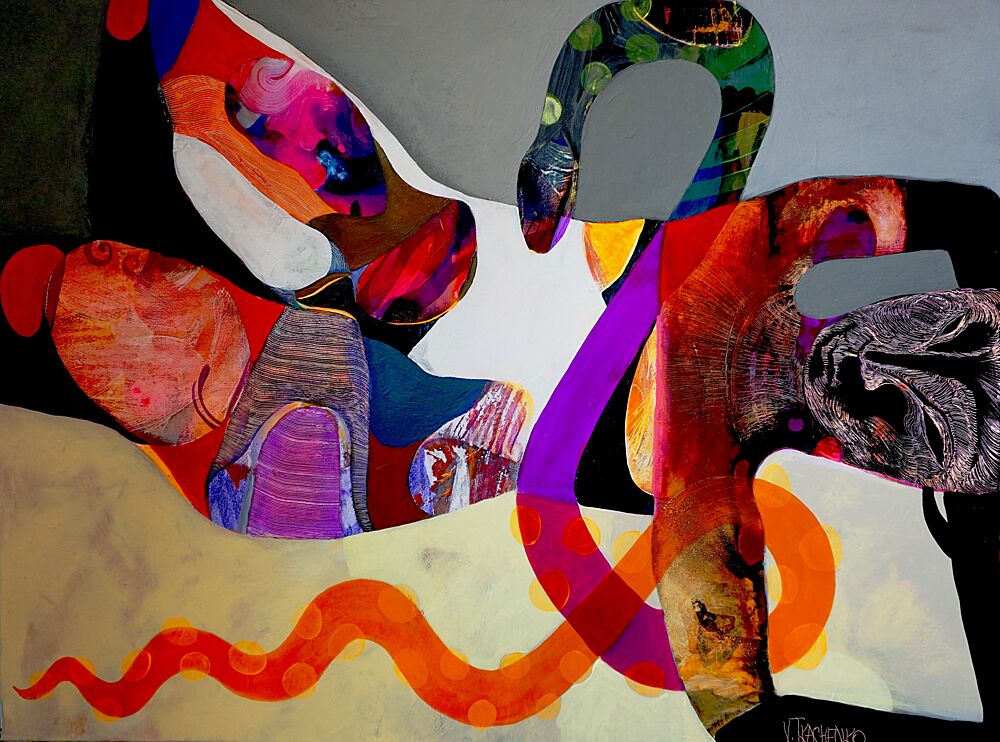 Colorful Abstract Flow art print by Victor Tkachenko for $57.95 CAD