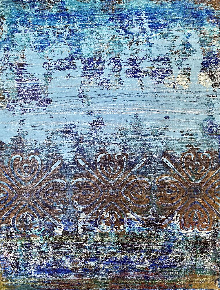 Distressed Blue Pattern art print by Berit Pihl for $57.95 CAD