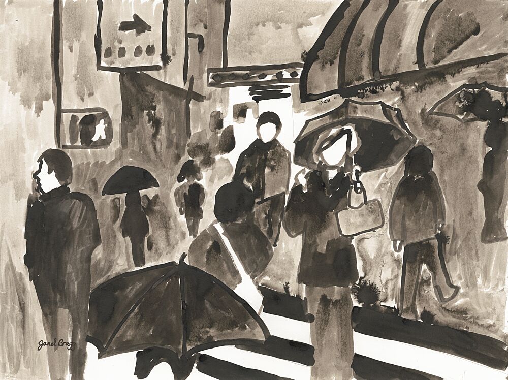 Rainy City Street art print by Janel Bragg for $57.95 CAD